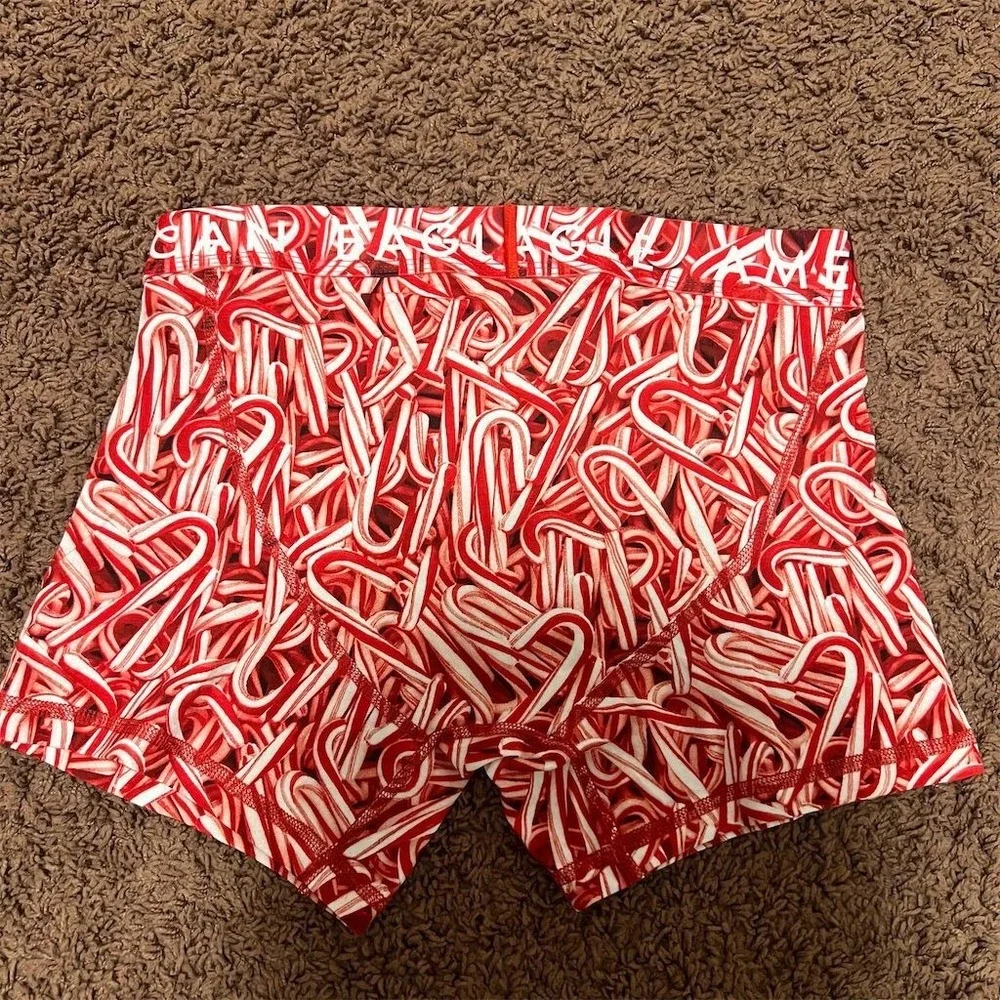 American Eagle Men's Holiday Boxer Briefs Red & White Striped‎ Size Medium NWT
